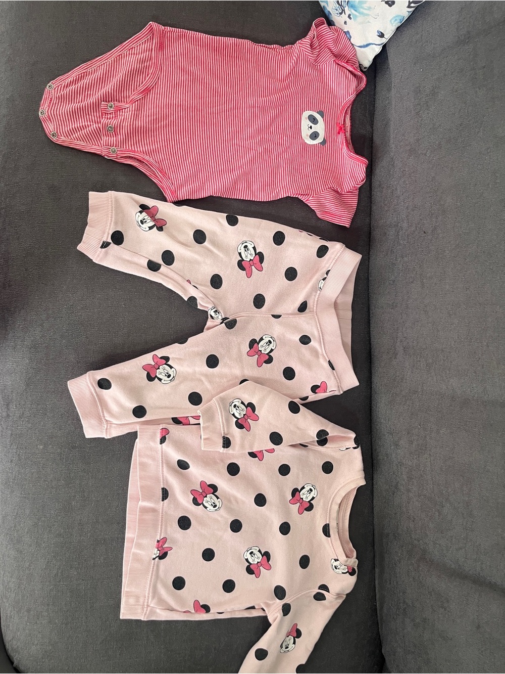 H&M Pink and Black Minnie Mouse 3-Piece Bodysuit & Tops Set